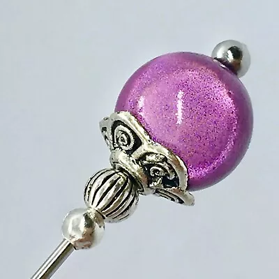 £3.99 • Buy Purple 3” Hat Pin, Hijab Pin Vintage Antique Silver Style & Pin Protector