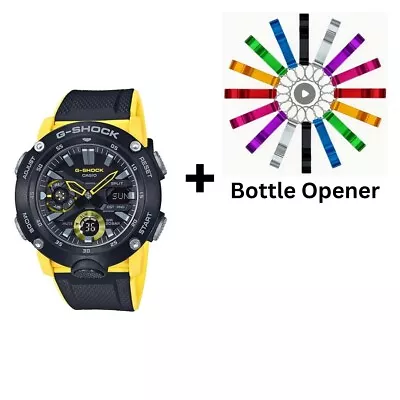 Casio G-Shock Analogue/Digital Carbon Core Guard Black/Yellow Men's Watch GA2... • $185.99