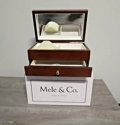 BRAND NEW Mele & Co. Jewellery Box With Mirror Velvet Interior And Drawer • £35