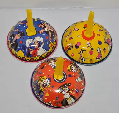 3x U.S. Metal Toy Mfg. Co. Tin Litho Noise Maker Clown Party Celebration Bell • $19.99