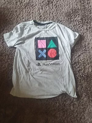 PlayStation Youths T Shirt Size/Age 14  Short Sleeve Cotton Round Neck Grey • $19.99