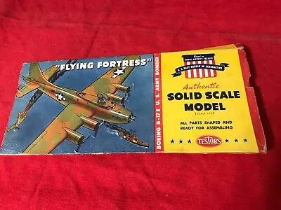 Testors B-17E Flying Fortress Wooden Model Kit #500.  Original 1942 Issue. • $80
