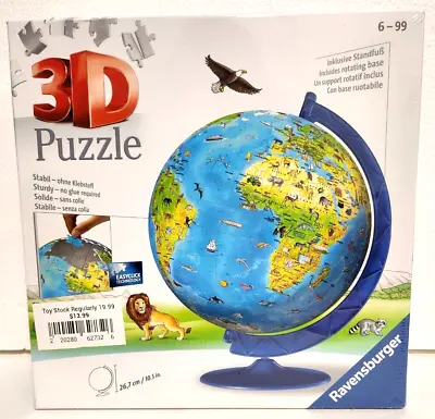 $13.99 • Buy Ravensburger Children's World Globe 3D Puzzle 180 Pcs. - New Sealed