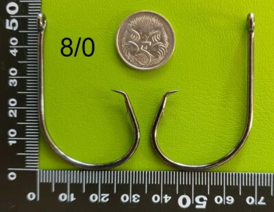 60x INLINE  DFS Size 8/0 Octopus CIRCLE Fishing Hooks Chemically Sharp • $13.77