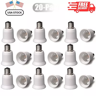 20Pcs E17 To E26/E27 Socket Base LED CFL Light Bulb Adapter Converter Sockets US • $20.78