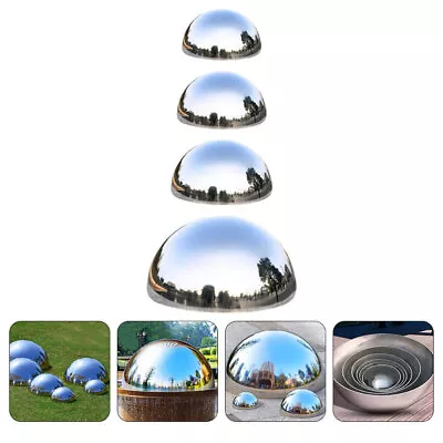 Stainless Steel Garden Gazing Spheres Hemisphere Reflective Outdoor Decor Balls • £20.99