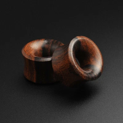 £5.99 • Buy Wooden Flesh Tunnels Ear Gauges | Sono Wood Double Flare Concave Tunnel