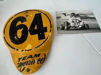 VINTAGE 70s AUSTRALIAN GO KART MOTOR RACE FIBREGLASS FRONT NUMBER 64 SIGN PHOTO • $125