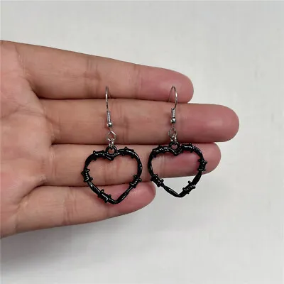 Thorns Heart Earrings Dangle Gothic Punk Hip Hop Women Mem Vintage Charm Jewelry • $1.73