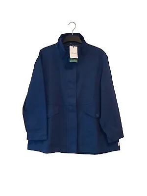 Joules Womens Size 14 Willow Coastal Cotton Jacket Mid Blue BNWT • £49.95