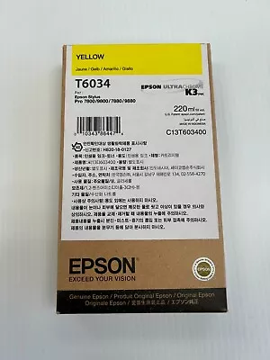 Genuine Epson T6034 -  220ml Yellow Ink Stylus Pro 7800 7880 9800 9880 • $79.99