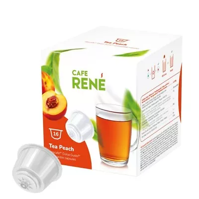 Dolce Gusto Cafe RENE Peach TEA Pods 1 Box/ 16ct. FREE SHIPPING • $15.99