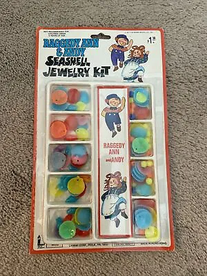 1977 Vintage Raggedy Ann & Andy Seashell Jewelry Kit The Bob Merril Co. • $10