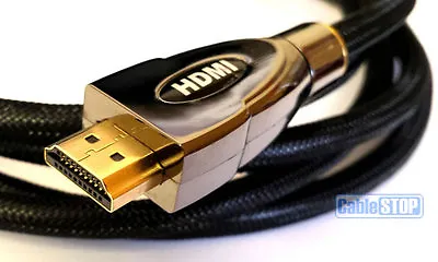 1m PRO DELUXE HDMI Cable Gold Plated FULL HD 1080p SKY PS3 LED TV XBOX 360 Lead • £4.65