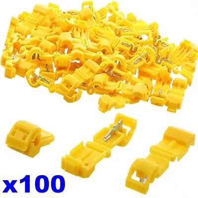 100 Yellow Tee Tap Electrical Wire Connector Terminals 10-12 AWG T-Tap • $7.25
