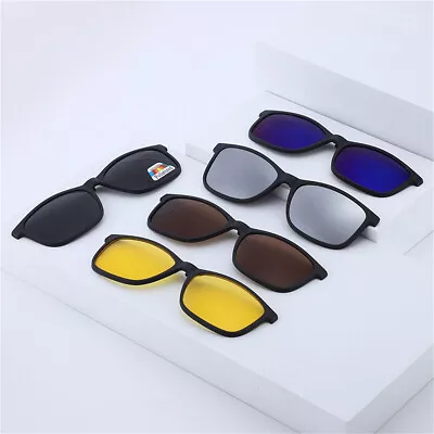 Magnetic Clip-on Sunglasses Polarized Outdoors Sport Driving Eyeglass Frames • $5.78