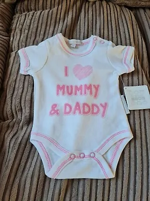 I Love Mummy & Daddy Bodysuit Newborn  0-3M 3-6M • £3.99