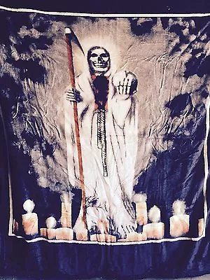 Hiyoko Mexican Santa Muerte Mink Blanket Throw Bedspread Comforter Cover 90x75 • $44.95