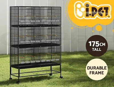 I.Pet Bird Cage Large Aviary Cages Parrot Stand Alone Wheels Feeder Budgie 175cm • $229.95