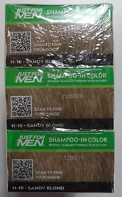 Just For Men Shampoo-in Hair Dye For Men H-10 Sandy Blond 3 Pack • $24.95