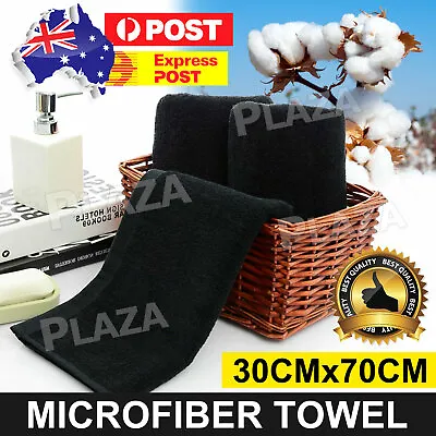 $4.95 • Buy Microfiber Towel GYM Sport Footy Microfibre Black Travel Camping Swimming Drying
