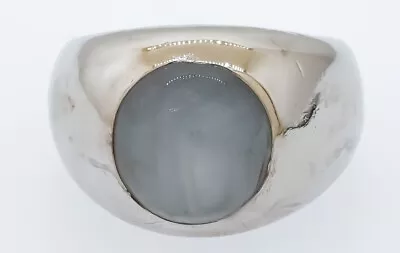 Heavy Vintage 14K White Gold 11.75CT Star Sapphire Men's Ring 15.71 Grams Size 8 • $665