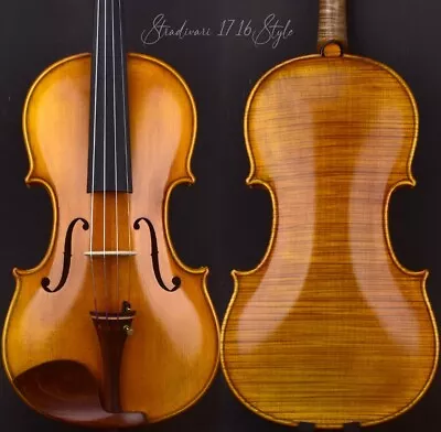 T31 Superb Master Stradivari 1716 Copy Violin 4/4 One Piece European Maple Clear • $1298.99