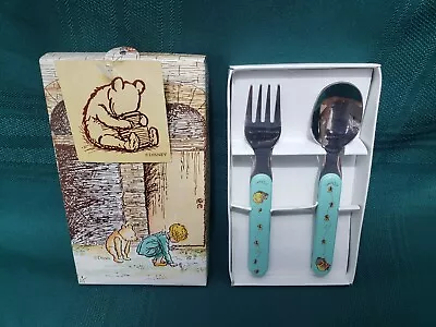 NIB Vtg Disney Winnie-the-Pooh Baby/Toddler/Kid 1st Spoon & Fork Utensil Box Set • $39.99