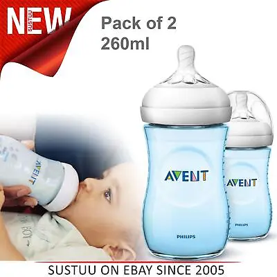 $40.26 • Buy Philips Avent Anti Colic Natural Bottle Twin Pack Blue 260ml