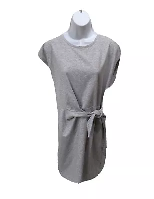 Nine West T Shirt Dress Tie Front Short Sleeve Womens XL Gray Jersey Cotton Casu • $12.60