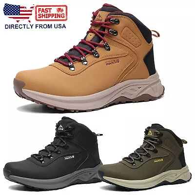 Men's Waterproof Hiking Boots Outdoor Work Lightweight Non-Slip PU Upper Shoes • $27.99