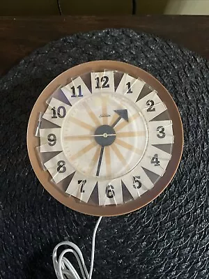 Mid Century Modern Eames Nelson Era Sunbeam Starburst Clock *works* • $29.99