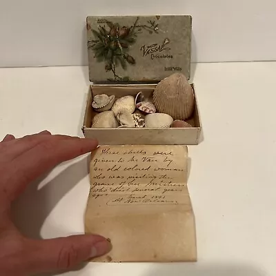 Vintage Vassar Chocolates Box + Shells + UNIQUE Note 1891 *MUST READ* Cool Weird • $18.91