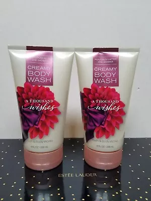 $28.98 • Buy 2x Bath And Body Works A Thousand Wishes  Creamy Body Wash 8 Oz Each New 