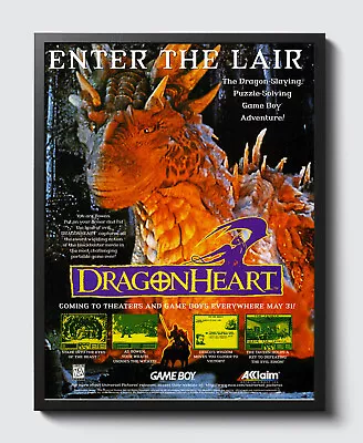 Dragon Heart Nintendo Game Boy Glossy Promo Poster Print Unframed G1514 • $14.98