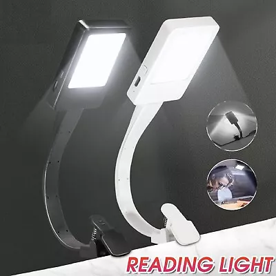 LED Book Reading Light Lamp USB Rechargeable Flexible Clip On Bed Desk Table • $18.49