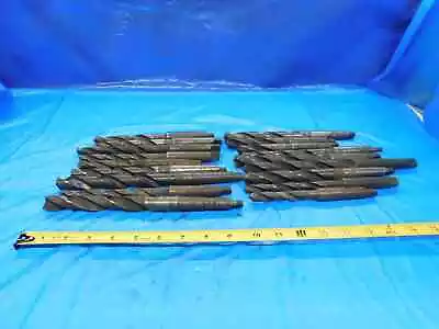 Lot Of 18 Hss Twist Drill Bits Various Sizes Up To 25/32 Morse Taper #2 Shanks • $89.99