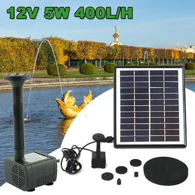 Solar Powered Fountain Water Pump Birdbath Garden Pool Pond Feature Kit  • £14.99