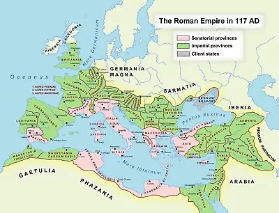 Map Of The Roman Empire At Its Maximum Extent In 117 CE History Professor Gift • $13.95