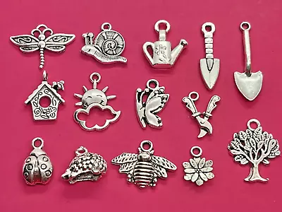 Tibetan Silver Mixed Gardening/Spring Time Charms - 14 Per Pack • £2.35