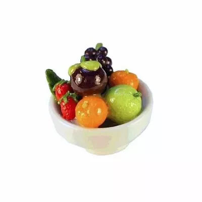 Dollhouse Fruit In Ceramic Bowl W Tropical Mangosteen Handcrafted Miniature Food • $6.39