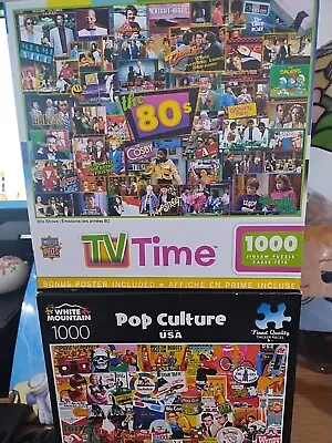 Popular Puzzles By TV Time & White Mountain 1000 PCs Featuring 80's Pop Culture • $13.95