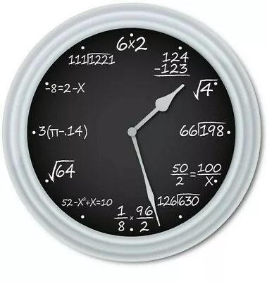 Math Teacher Chalkboard Classroom Wall Clock - School Class Office - GREAT GIFT • $28.95