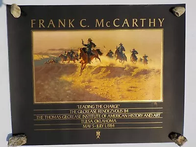 Frank C Mccarthy Autographd Leading The Charge Poster 24 X30  Cowboy Western Pic • $49.99