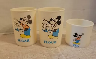 Mickey Mouse 3 Piece Vintage Toy Canister Set Walt Disney Productions • $15