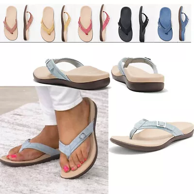 Womens Arch Support Soft Cushion Flip Flops Thong Sandals Slippers Shoes • £9.79