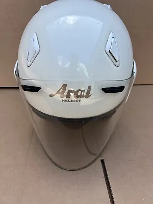 Vintage Arai SZ/m Open Face Motorcycle Helmet W/ Visor Medium M 57-58 CM White • $241.26