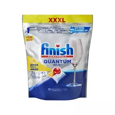 Finish Powerball Lemon Sparkle Quantum Dishwashing Tablets - Pack Of 60 • $32