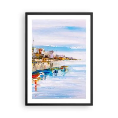 Poster Print 50x70cm Wall Art Picture Landscape Harbor Seaside Framed Artwork • £53.39