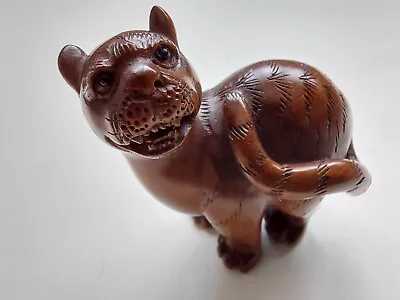 Small Carved Tiger Cat Netsuke Cute Feet • £6.99